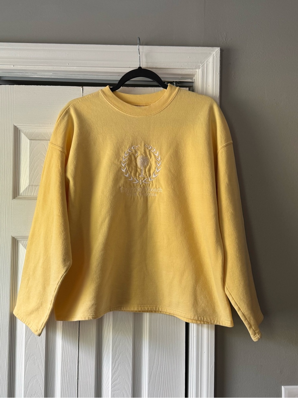 Litchfield beach South Carolina boxy light yellow sweatshirt